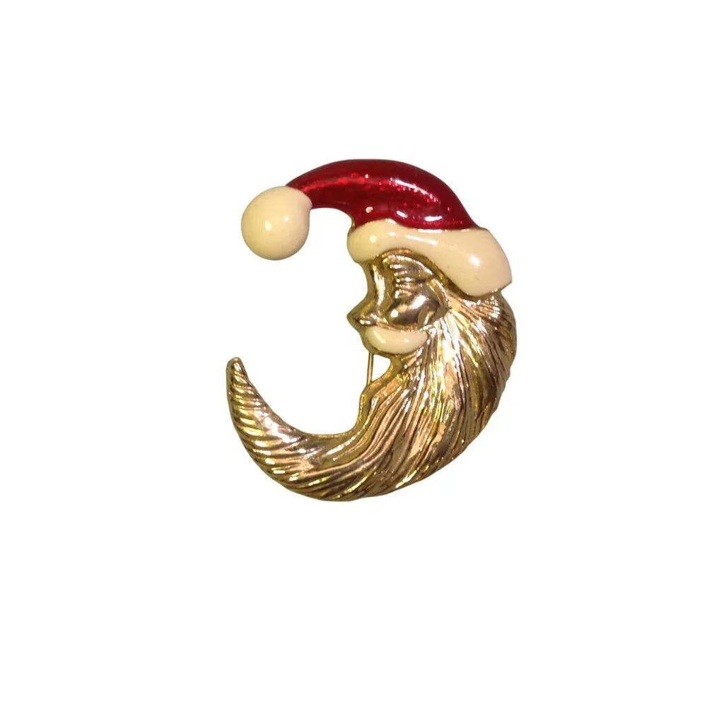 Christmas Brooch Santa Claus in the Crescent Moon Accessories Associates, Inc.